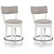 Robbinsdale Antique White and Light Gray Upholstered Swivel Bar Stool Set of 2