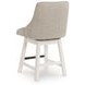 Robbinsdale Light Gray Upholstered Swivel Bar Stool Set of 2