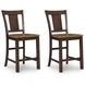 Sharlander Dark Brown Bar Stool Set of 2