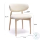 Zinea Cream Performance Textured Velvet Dining Chair