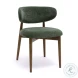 Zinea Forest Green Performance Textured Velvet Dining Chair