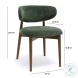 Zinea Forest Green Performance Textured Velvet Dining Chair