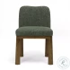 Tiara Forest Green Performance Basketweave Fabric Dining Chair