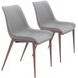 Magnus Gray Dining Chair with Walnut Legs Set of 2