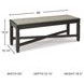 Tyler Creek Black And Gray Upholstered Bench