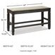 Tyler Creek Antique Black Double Counter Height Dining Bench