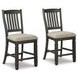 Tyler Creek Black And Gray Upholstered Bar Stool Set of 2