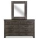 Abington Weathered Charcoal 9 Drawer Dresser with Rectangular Mirror