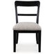Chadworth Black and Gray Upholstered Dining Chair Set of 2