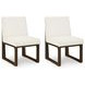 Brillynd Off White Performance Fabric Upholstered Dining Side Chair Set of 2