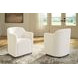 Brillynd Off White Performance Fabric Upholstered Dining Arm Chair Set of 2