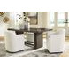 Brillynd Off White Performance Fabric Upholstered Dining Arm Chair Set of 2