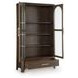 Brillynd Burnished Brown 2 Glass Door Display Cabinet with LED