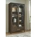 Brillynd Burnished Brown 2 Glass Door Display Cabinet with LED