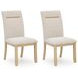 Drovlayne Beige Performance Fabric Upholstered Dining Side Chair Set of 2