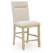 Drovlayne Beige Performance Fabric Upholstered Counter Height Stool Set of 2