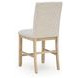 Drovlayne Beige Performance Fabric Upholstered Counter Height Stool Set of 2