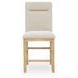 Drovlayne Beige Performance Fabric Upholstered Counter Height Stool Set of 2