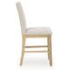 Drovlayne Beige Performance Fabric Upholstered Counter Height Stool Set of 2