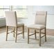 Drovlayne Beige Performance Fabric Upholstered Counter Height Stool Set of 2
