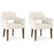 Marxmore Beige Upholstered Dining Arm Chair Set of 2
