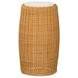 Outdoor Complements White and Brown Round Stone Top Finn Accent Table