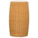 Outdoor Complements White and Brown Round Stone Top Finn Accent Table
