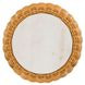 Outdoor Complements White and Brown Round Stone Top Finn Accent Table
