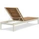 Outdoor Complements White and Brown Ronan Poolside Reclining Chaise