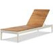 Outdoor Complements White and Brown Ronan Poolside Reclining Chaise