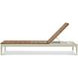 Outdoor Complements White and Brown Ronan Poolside Reclining Chaise
