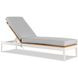 Outdoor Complements White and Brown Ronan Poolside Reclining Chaise