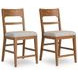 Cabalynn Oatmeal Upholstered Ladder Back Bar Stool Set of 2
