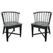 Americana Modern Black Barrel Back Dining Chair Set of 2