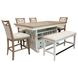Americana Modern Cotton 72" Extendable Counter Height Dining Table