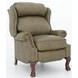 Danbury Oasis Olive Leather Push Thru The Arms Recliner