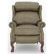 Danbury Oasis Olive Leather Push Thru The Arms Recliner