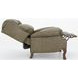 Danbury Oasis Olive Leather Push Thru The Arms Recliner