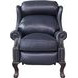Danbury Shoreham Blue Leather Push Thru The Arms Recliner with Nailhead Trim