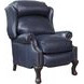 Danbury Shoreham Blue Leather Push Thru The Arms Recliner with Nailhead Trim