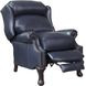 Danbury Shoreham Blue Leather Push Thru The Arms Recliner with Nailhead Trim