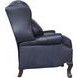 Danbury Shoreham Blue Leather Push Thru The Arms Recliner with Nailhead Trim