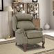 Danbury Oasis Olive Leather Push Thru The Arms Recliner with Nailhead Trim