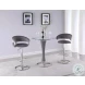 Daniella Clear Glass And Gray Upholstered Counter Height Dining Table