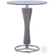 Daniella Clear Glass And Gray Upholstered Counter Height Dining Table