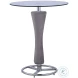 Daniella Clear Glass And Gray Upholstered Counter Height Dining Table