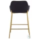Daniella Black Velvet And Gold Metal Counter Height Stool Set of 2