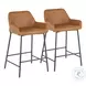Daniella Camel Counter Height Stool Set Of 2