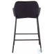 Daniella Black Velvet And Black Metal Counter Height Stool Set of 2