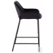 Daniella Black Velvet And Black Metal Counter Height Stool Set of 2